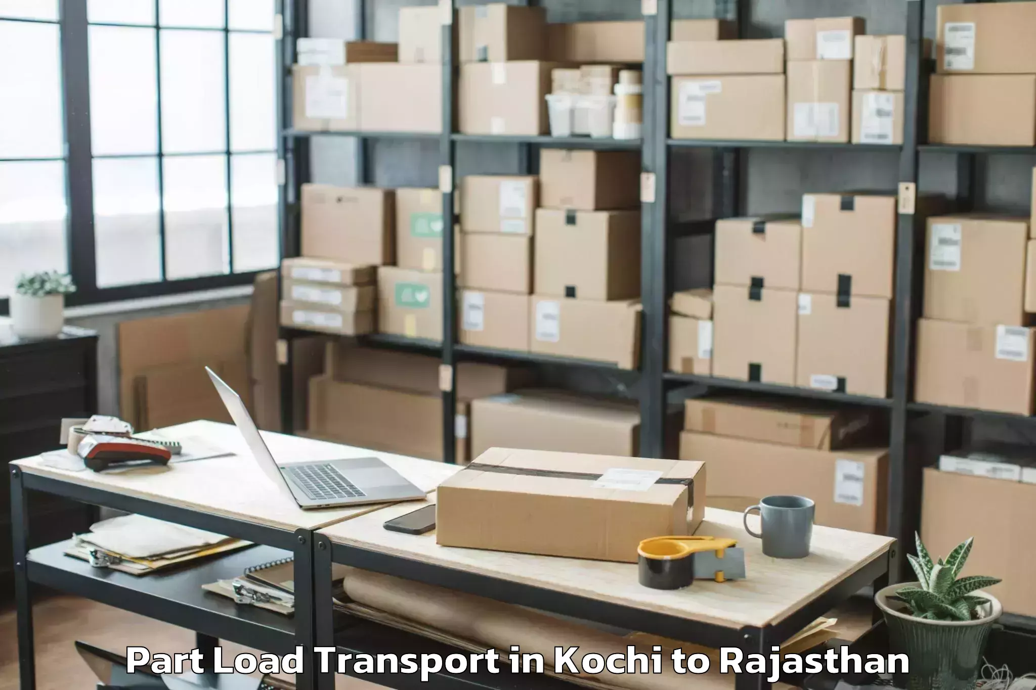 Professional Kochi to University Of Rajasthan Jaipur Part Load Transport